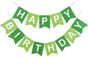 LITAUS, Green Happy Birthday Banner - Pre-Strung, 9 ft, No DIY | Birthday Decorations | Happy Birthday Sign for Birthday Decor, Backdrop | Birthday Banner for Women, Men