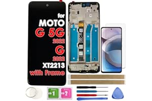 FONTECHO LCD Screen Replacement Touch Display Digitizer Assembly with Frame for Motorola Moto G 5G 2022|G 2022 XT2213-3 XT2213DL 6.5" (Not for G 5G 2021)