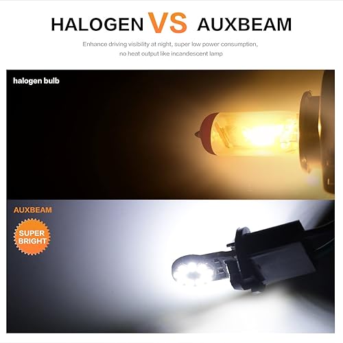 Auxbeam T10 194 LED Bulbs Red, Super Bright Non-Polarity W5W 168 2825 Car Interior Lights, Replacement Bulb For Dashboard Lights, License Plate Lights, Dome Map Light,Brake Light 2 PCS - Foto 7