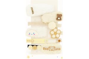 ZoviA Plush Hair Clips for Infant & Girls | Pack Of 1 card | Cute Mix of Tic-Tac & Alligator Clips | Bow, Heart, Flower, Tedd