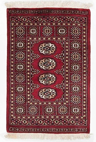 3x4 Bokhara Area Rug in Red Color - Hand-knotted Area Rug Made of 100% Pure New Zealand Wool (2.08 ft. W x 3.17 ft. L)