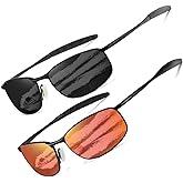 AEVOGUE Polarized Sunglasses For Men Rectangle Metal Frame Retro Sun Glasses AE0395