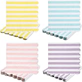 200 Pack Scalloped Pastel Napkins Mixed Stripe Ice Cream 5 x 5 Inch Disposable Paper Cocktail Beverage Napkins for Pastel Summer Party Shower Birthday Dinner Decor Supplies Favor (4 Colors)