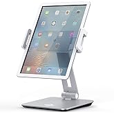 KABCON Tablet Stand Holder, Tightness Adjustable Multi-Angle Foldable Eye-Level Aluminum Solid Tablets Stands Dock for 4''-14''Tablets/Phone, iPad Series,Samsung Galaxy Tabs,Kindle Fire,Etc.