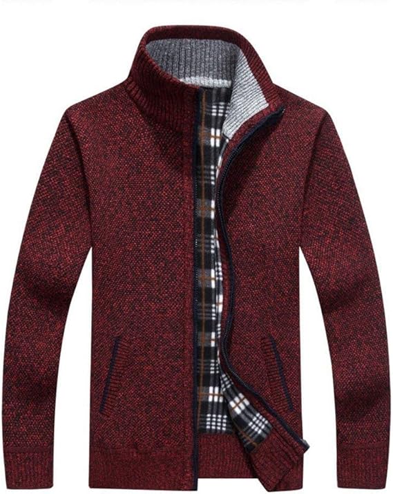 Amazon メンズ セーター カーディガン ジャケット 長袖ジップ スタンドカラー カーディガン 通販