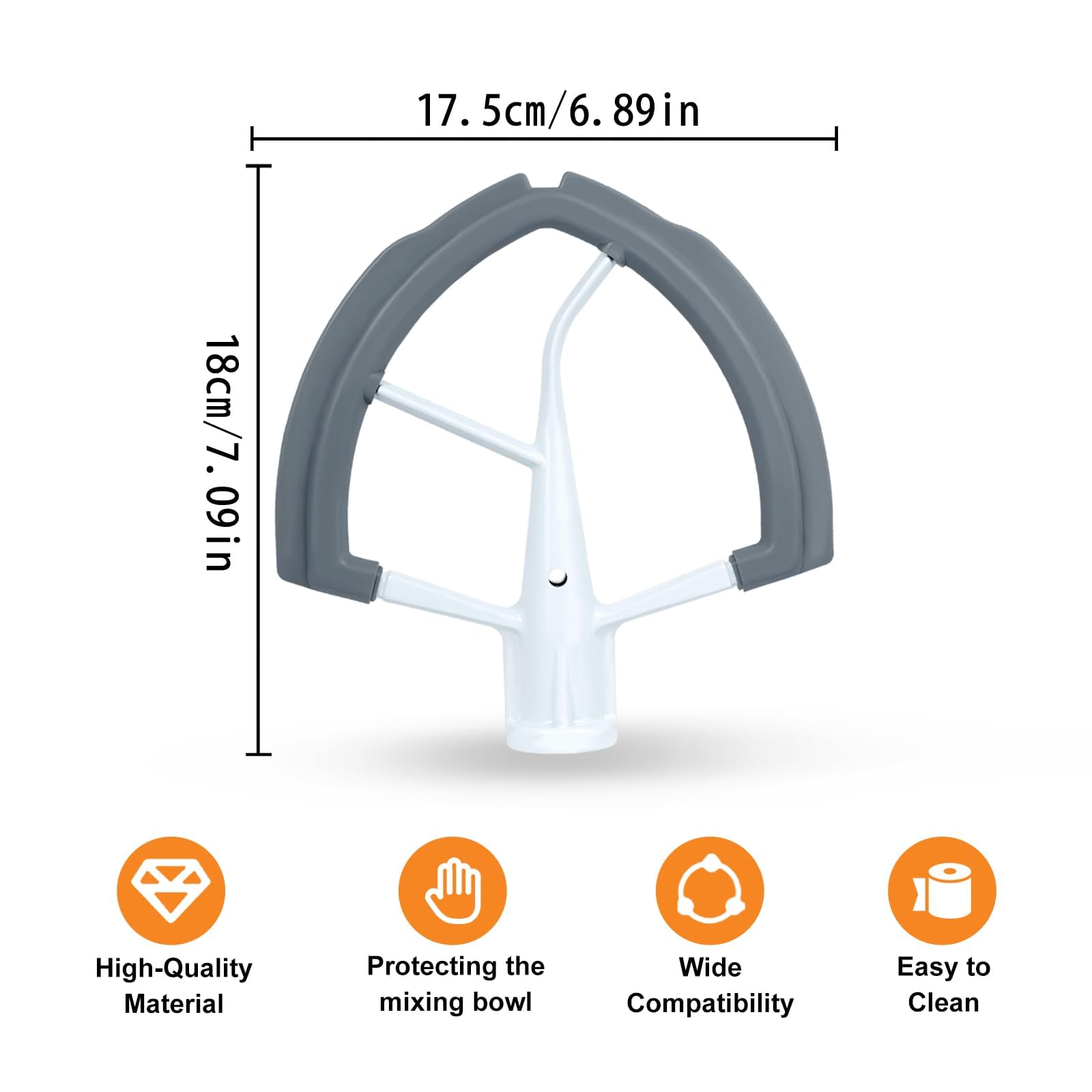 Flex Edge Beater for KitchenAid 6 Quart Bowl-Lift Stand Mixer, Flat Beater Paddle Compatible with Kitchenaid Mixer Accessories