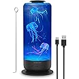 Jellyfish Lamp 2.5L USB Plug-in Jellyfish Light Lamp, LED Color Changing Jellyfish Aquarium with Speed Control & 2 Light Modes, Mood Lamp for Home Office Room, Gifts for Kids Teens Girls Boys Adults