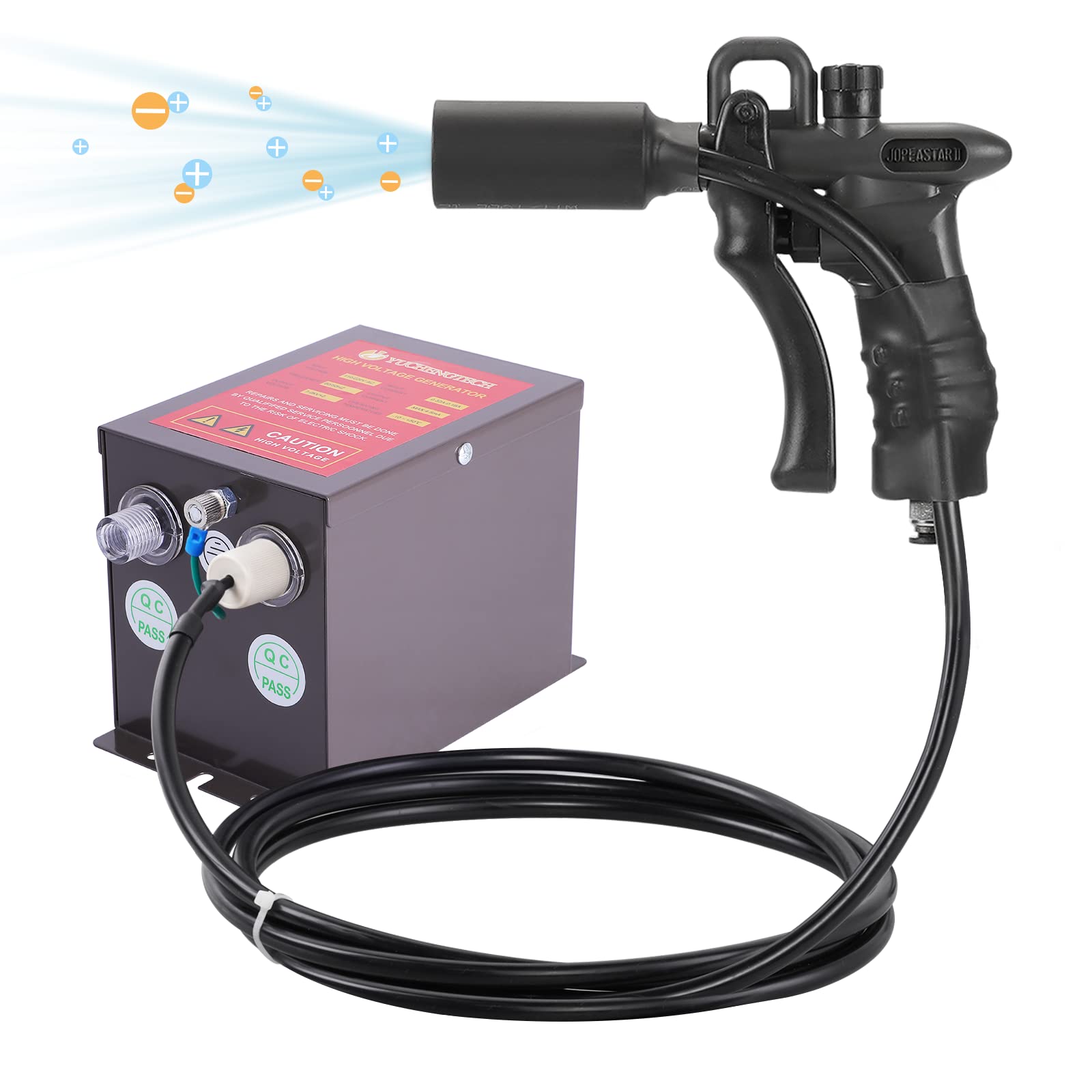 Ionizing Air Gun 7.0KV Anti Static Air Gun Static Eliminator Anti Static Gun + High Voltage Generator Anti Static Ionizer for Industrial Static Removal 220V(with one air Gun)