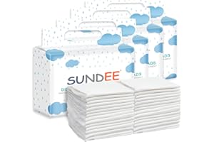 SUNDEE Baby Disposable Changing Pad, 100 Pack Soft Non-Woven Fabric Breathable Waterproof Underpads, Portable Leak-Proof Mattress Protector, Incontinence Bed Pads