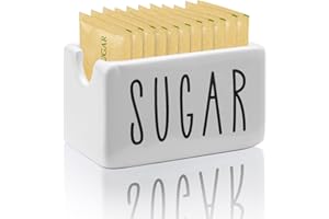 Ceramic Sugar Packet Holder for Coffee Bar, Small Sugar Packet Organizer, Sugar Packet Container for Storage, Sugar Packets C