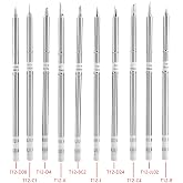 Hakko Fx-951 Tips T12 Soldering Station T12 Series Soldering Iron Tips Solder Welding Tool Replacement Tips for FX-951 Rework Station(10PCS)