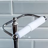 Bath Vida Floor Standing Toilet Roll Holder Chrome Finish Stainless Steel view 3