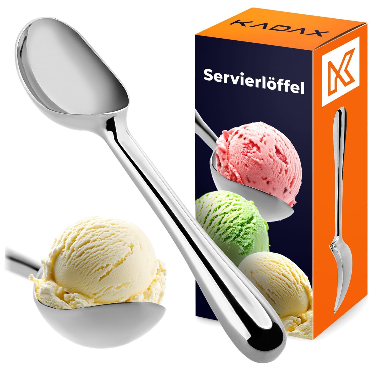 KADAX Stainless Steel Ice Cream Scoop for Ice Balls, Rice, Fruit, Melon Balls, Mashed Potatoes, Cake Dough, Meatballs, Portioner