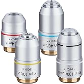 AmScope PAX Finite Plan Achromatic Biological Objective Lense with Set | 40X &amp; 100X Magnification