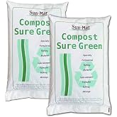 Sun-Mar Compost Sure Peat Moss and Hemp Mix Green Bags, Two 8 Pound Bags