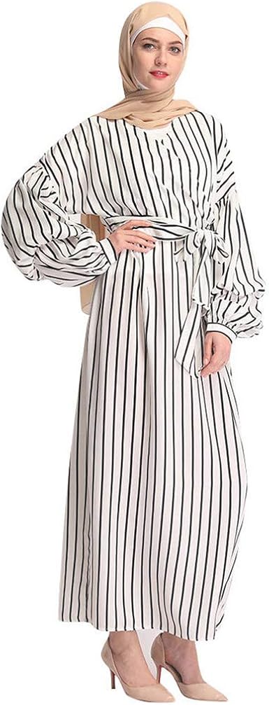 Vovotrade Robes Femmes Sexy Elegant Robe A Rayures Chic Simple Mode Manches Longues Islamique Ete Printemps Automne Musulman Robe Mariage Soiree Cocktail Party Boheme Plage Casual Chemise Manteau Amazon Fr Vetements Et Accessoires