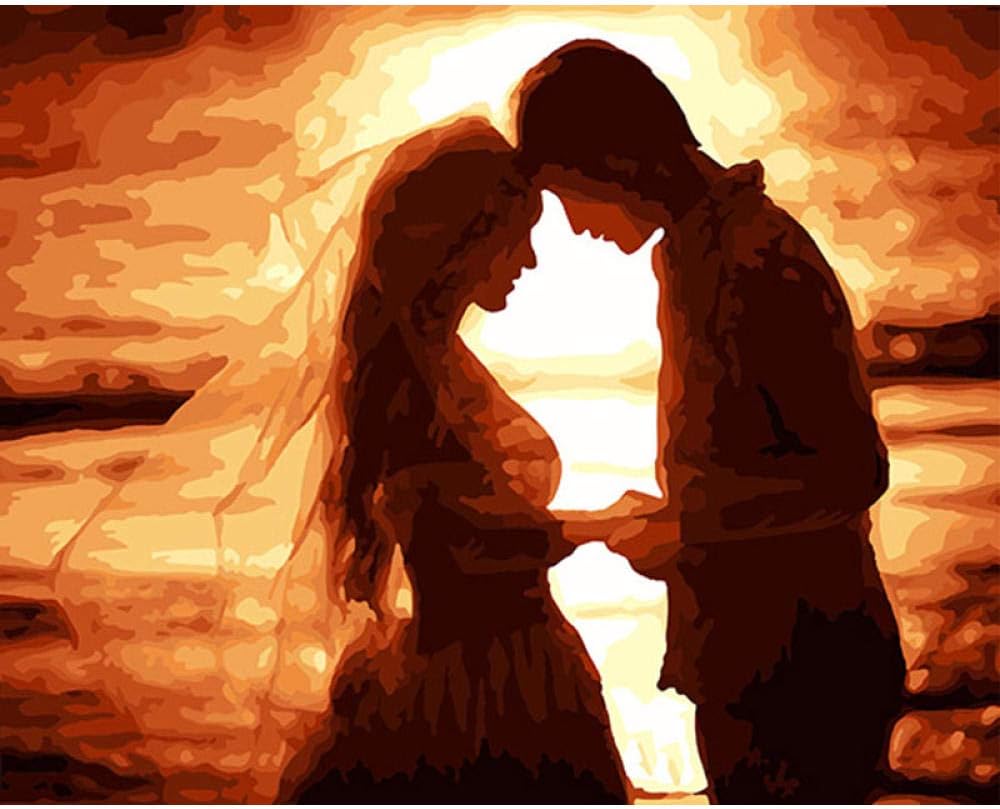 Paint by Numbers for Adults Children, DIY Oil Painting, Marriage love - 40x50cm