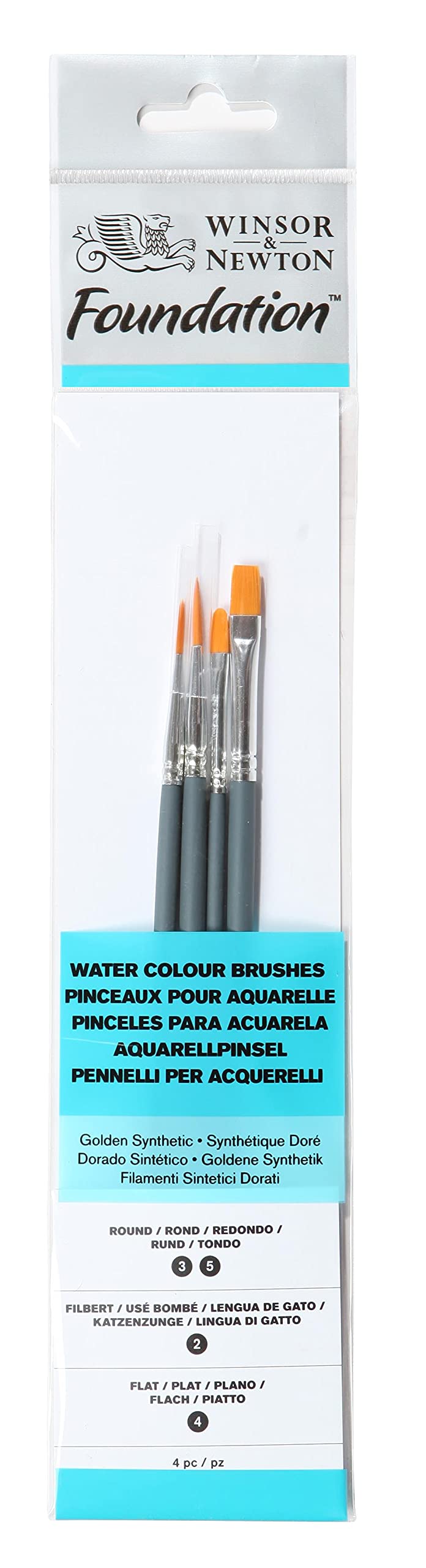 Winsor & Newton Foundation Water Colour Brush (Pack of 4)