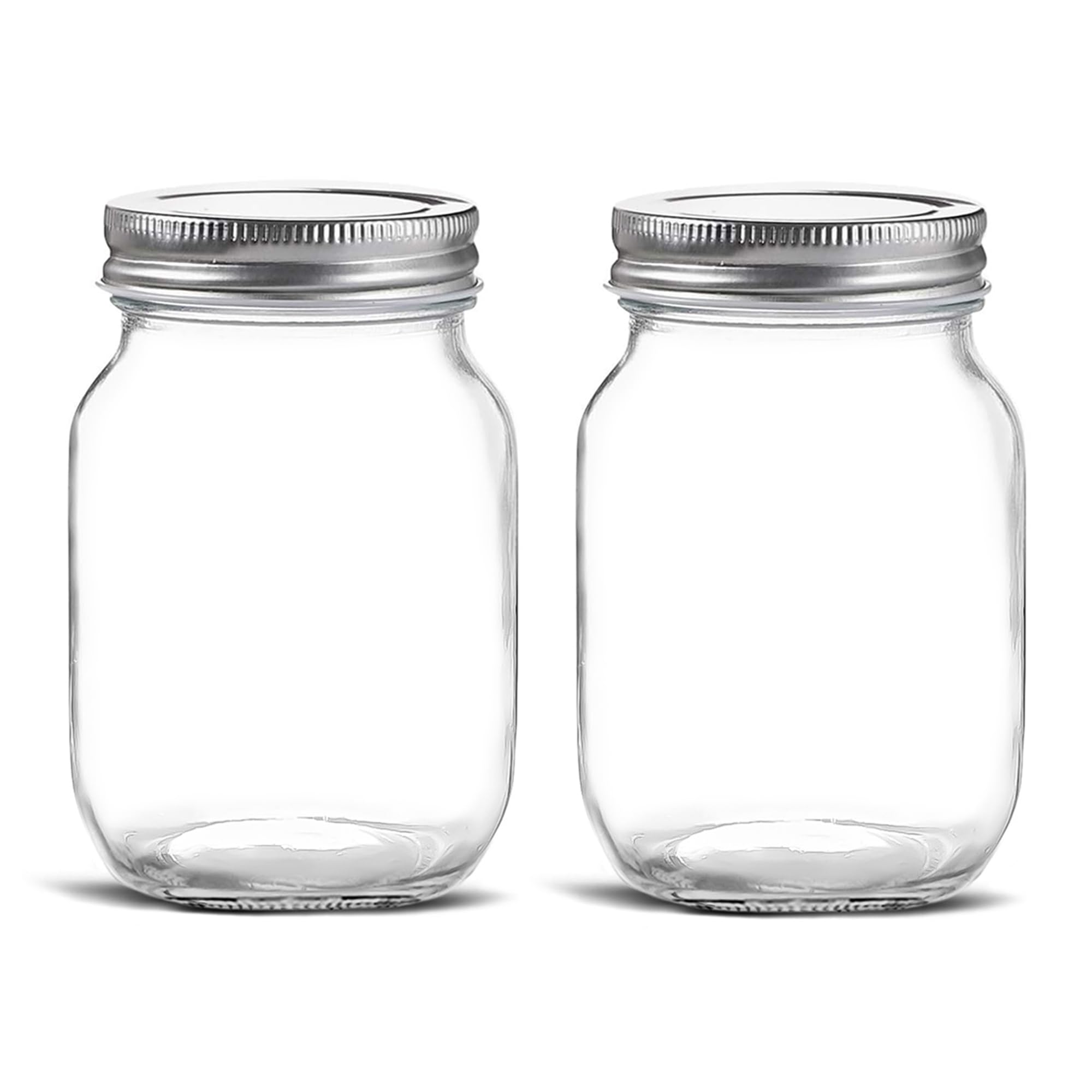Photo 1 of Glass Regular Mouth Mason Jars, 16 oz Clear Glass Jars with Silver Metal Lids for Sealing, Canning Jars for Food Storage, Overnight Oats, Dry Food, Snacks, Candies, DIY Projects (2 PACK)