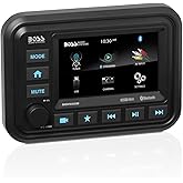 BOSS Audio Systems MGV550B Marine Gauge Receiver - Weatherproof, 5 Inch Touchscreen, Built-in Amplifier, Bluetooth, Digital Media MP3 Player, No CD Player, USB Port, AM/FM Radio