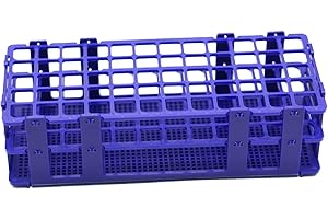LSVERDE 3 Pcs Plastic Test Tube Rack, 60 Holes with Hole Diameter 16mm, Detachable Lab Test Tube Racks Holder (Blue)