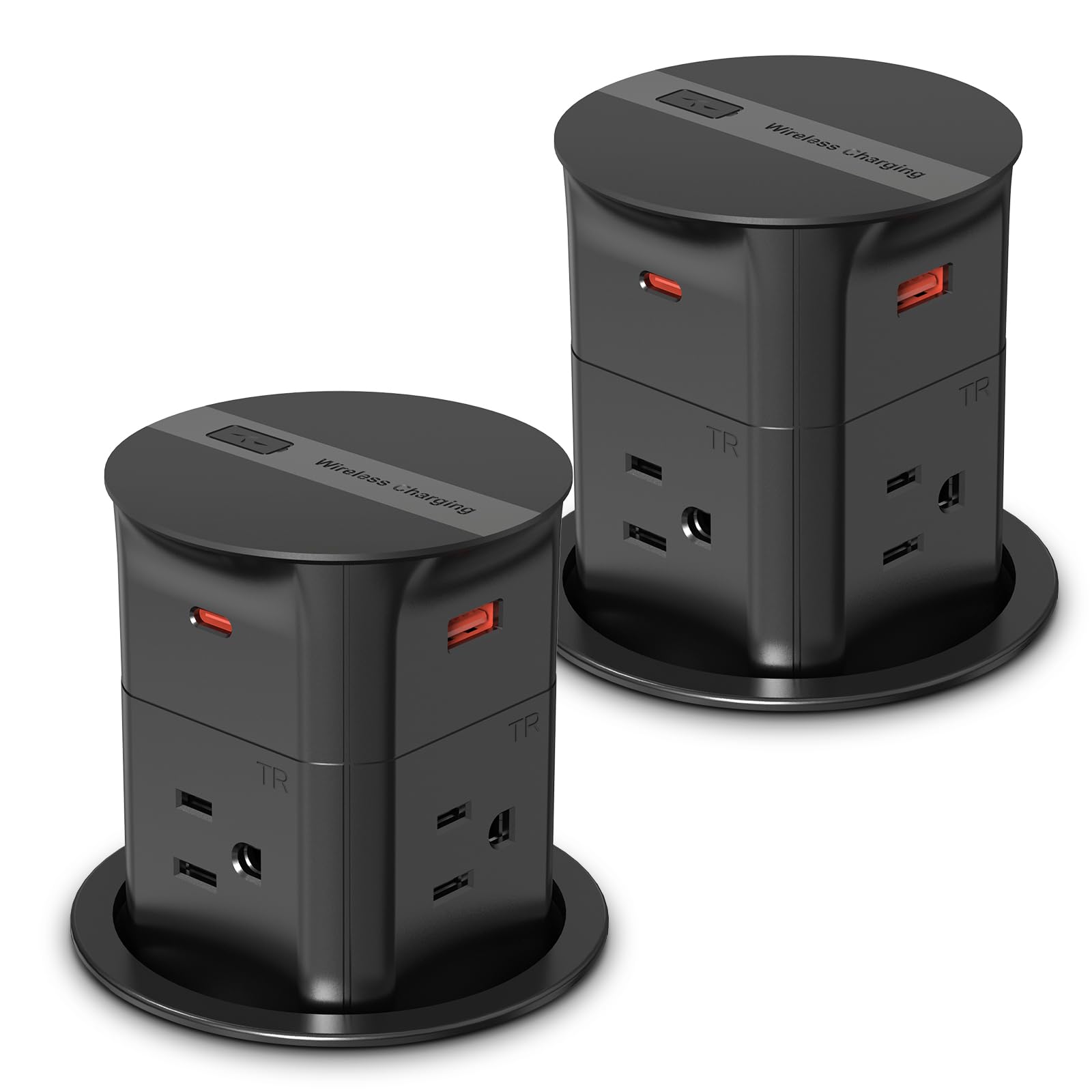 Photo 1 of ANNQUAN 2 Pack 3.15" Pop Up Countertop Outlet with 15W Wireless Charger,PD20W Fast Charging,800J Surge Protection,Pop Up Electrical Outlet with 4 Outlets 4 USB Ports ETL Listed