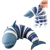 Fidget Slug, 3D Articulated Stretch Shark Stress Reliever, Sensory Stress Relief for Adults and Kids, Pressure Relieving and Anti-Anxiety Office Desk Toy