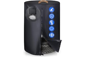 GRABADO Tire Cover，Heavy Duty 420D Outdoor Tire Storage Waterproof All Seasonal Protection,Universal Truck Tire Covers with Waterproof Zipper Easy to Put on,Air Vent (Holding 4 Tires Within 32 Inch Diameter)