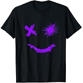 Purple Grunge Smile Purple Color Graphic T-Shirt