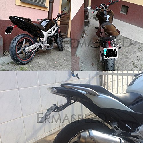 Universal Motorcycle Accessories CNC Adjustable License Plate Holder Fender Eliminator Bracket For Honda KTM Yamaha Suzuki Ducati Bmw - Thumbnail 3