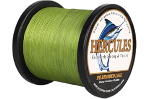 HERCULES Cost-Effective Super Strong 4 Strands Braided Fishing Line 6LB to 100LB Test for Salt-Water, 109/328 / 547/1094 Yards (100M / 300M / 500M / 1000M), Diam# 0.08MM - 0.55MM, Hi-Grade
