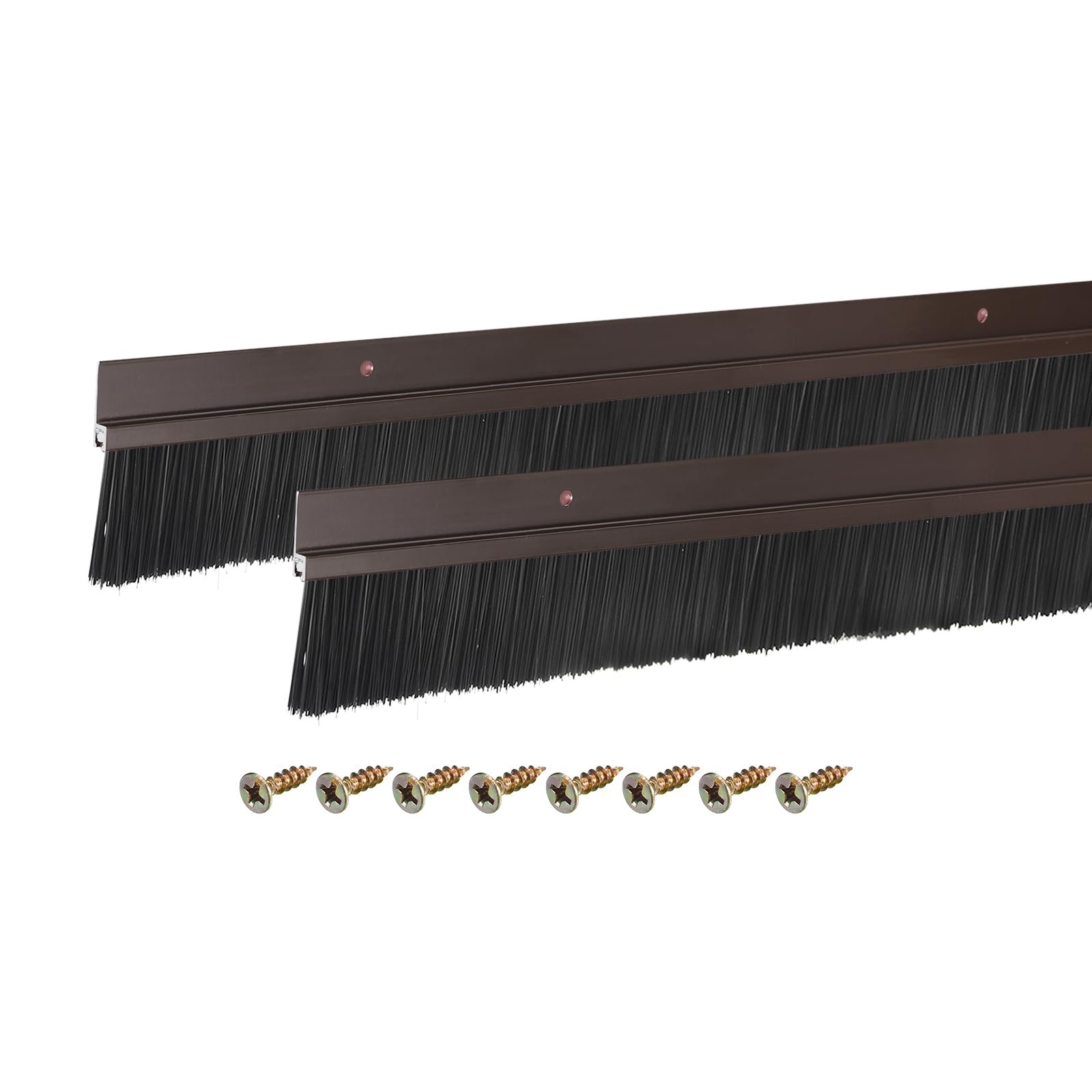 uxcell 2Pcs Door Brush Bottom Sweep H-Shape Aluminum Alloy Base with 1. ...