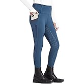 FitsT4 Sports Girls Riding Pants Full Seat High Waist Kids Equestrian Breeches Horse Schooling Tights Zipper Pockets