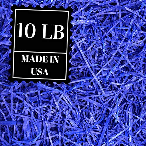Shredded Paper Gift Basket Filler - Natural Packing Shreds for Crafts, Boxes and Bags, Recycled Decorative Stuffing Material, Raffia Confetti Easter Grass Fill by Mrs Fizz (Purple, 10 LB)