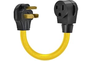 H HZXVOGEN HZXVOGEN Extension Cord Adapter 10-30P to 6-50R 30 Amp Dryer Male Plug to 50 Amp 1.5FT 10AWG Welder Female Heavy Duty Adapter Cable Arc Tig Mig Welding Machine EV Charger Generator Connector