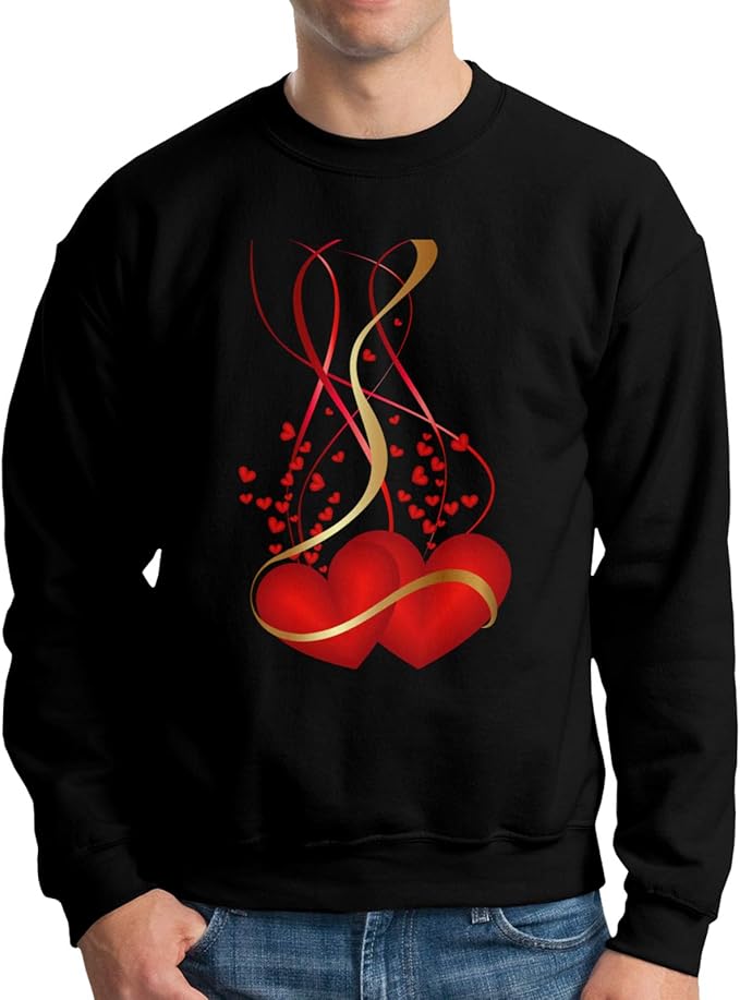 Men's Valentine's Day hearts decoration Sweater Long Sleeve Pullover Black at Amazon Menâs 
