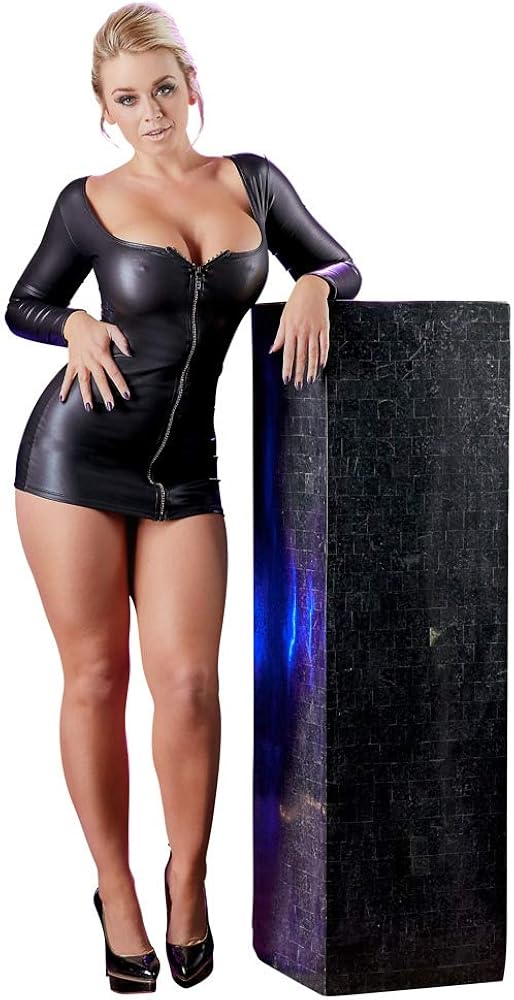 Cottelli Collection Sexy Lingerie Girls Dresses with A Sparkly Zip, X-Large, Black (Nero 001), XL