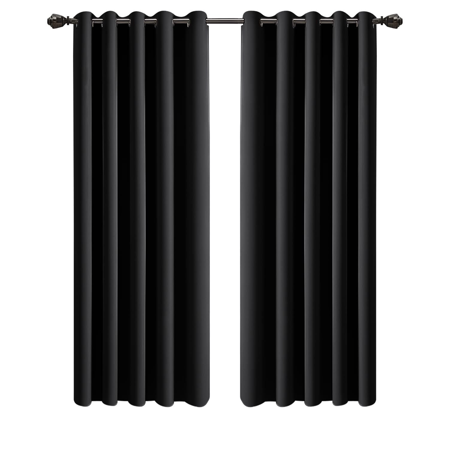 Imperial Rooms Eyelet Blackout Curtains for Living Room66x72 Inch Black Bedroom Curtains Super Soft Thermal insulated Curtain 2 Panels with Tiebacks โ image 1