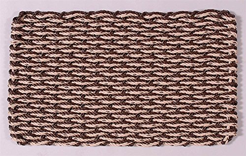 Brown and Mocha Chip Rectangular Handcrafted Doormat - Wave (Patio: 20 in. W x 36 in. L)