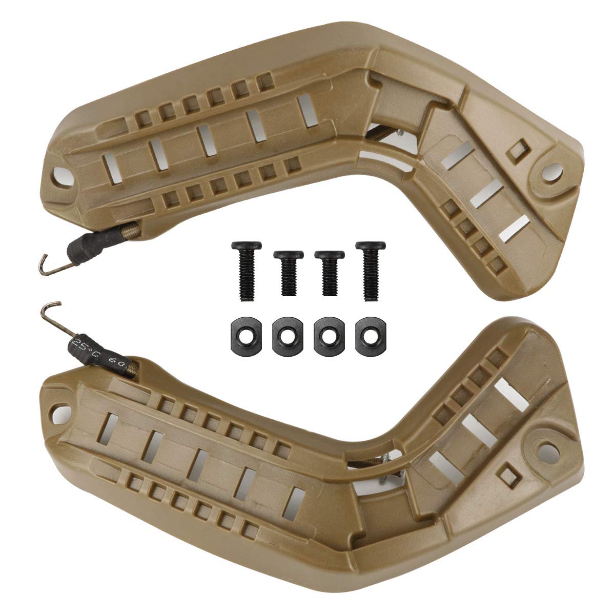 AOUTACC Tactical Helmet Rail Mount Kit, Airsoft Helmet Accessory Rail Adapter for FAST Helmet (Tan)