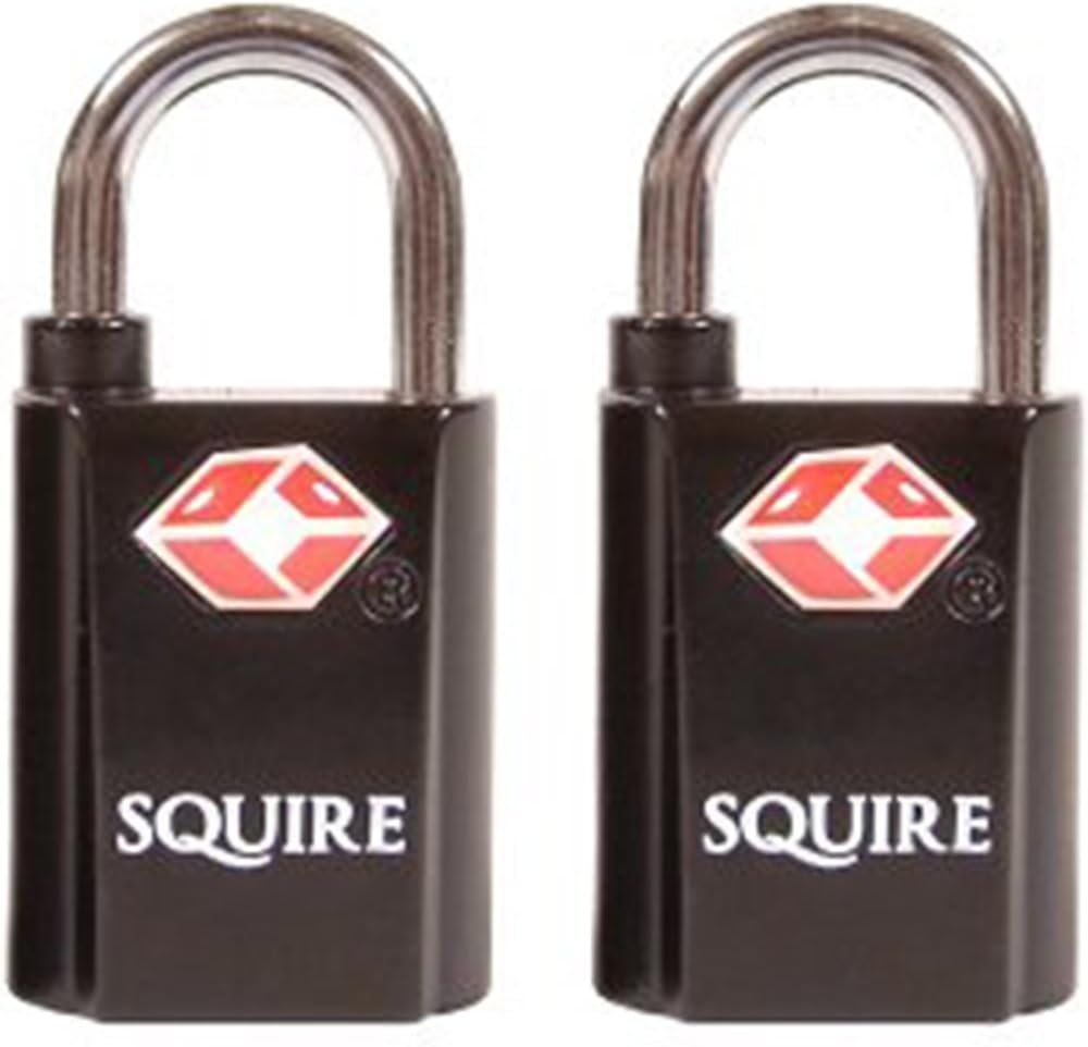 Pack of 2 keyed Alike Squire Suitcase Luggage Locks, Black