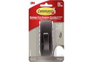 Command Large Modern Reflections Metal Hook, Holds up to 5 lb, Oil Rubbed Bronze, 1 Wall Hook with 2 Command Strips, Damage Free Hanging Hooks for Hanging Decorations in Living Spaces