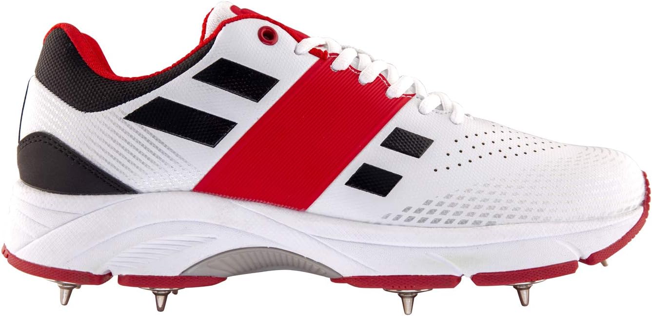 Grays Nicholls Velocity 2.0 Cricket Spike Trainers - White/Red