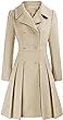 GRACE KARIN Women Fashion Lapel Double-Breasted A Line Trench Coat Jacket Light Khaki XL