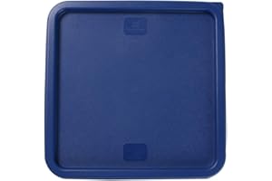 Restaurantware-LID ONLY: Met Lux Food Storage Container Lid Pack of 1 Square Marinating Container Cover - Container Sold Separately, With Date Indicator, Blue Plastic, Dishwashable, Freezable