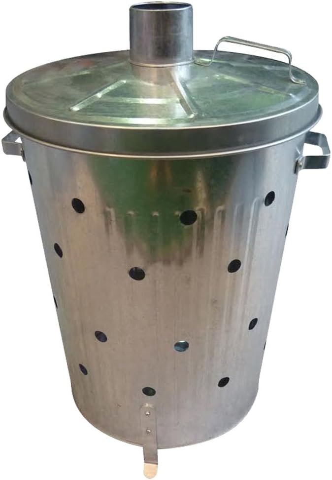 90L Galvanised Incinerator Fire Bin Burner for Garden Rubbish Paper