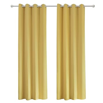 WOLTU VH5866gb-2, 2er Set Gardinen Vorhang Blickdicht mit Ösen, Leichte & weiche Verdunklungsvorhänge für Wohnzimmer Kinderzi