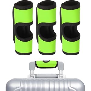 Generic 3 Pcs Luggage Handle Wrap, Hollow Neoprene Handbag Grip Cover Protector Luggage Identifiers Suitcase Handle Wraps for