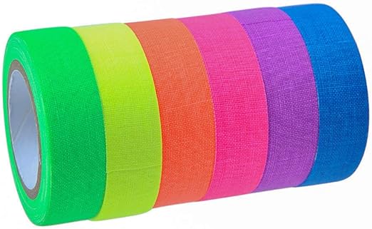 Yotino 6 Rolls Neon Tapes Fluorescent Adhesive Tapes Uv Blacklight
