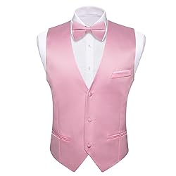 Barry.Wang Mens Light Pink Formal Suit Vest V-neck